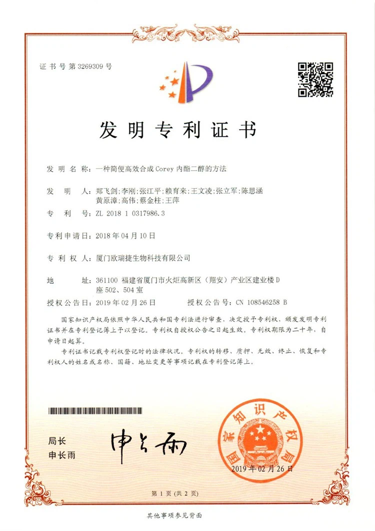 Patent Certificate for Invention - 2